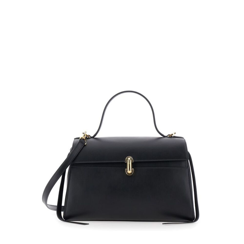 Savette Women Handbag Soft Symmetry With Smooth Black Calf Leather For Women